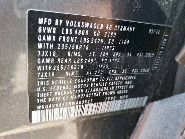 Photo 11 VIN: WVGAV3AX5DW603527 - VOLKSWAGEN TIGUAN 