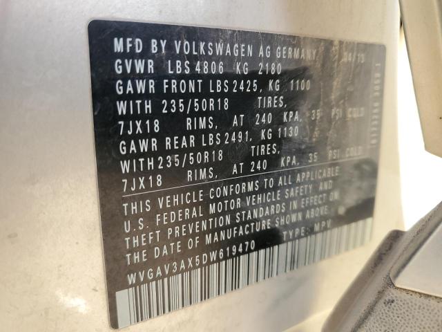 Photo 11 VIN: WVGAV3AX5DW619470 - VOLKSWAGEN TIGUAN S 