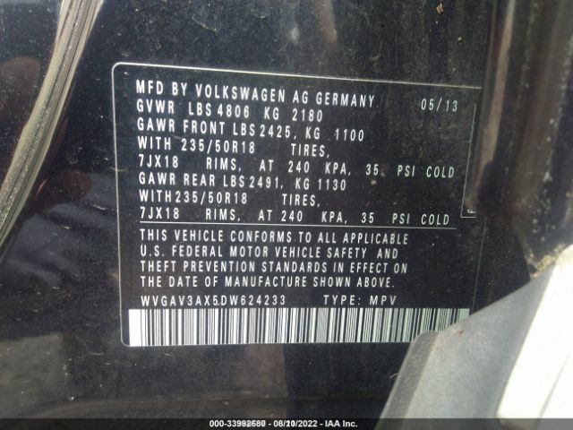 Photo 8 VIN: WVGAV3AX5DW624233 - VOLKSWAGEN TIGUAN 