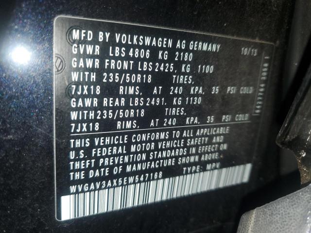 Photo 12 VIN: WVGAV3AX5EW547168 - VOLKSWAGEN TIGUAN S 