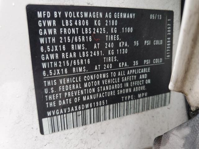 Photo 13 VIN: WVGAV3AX6DW619851 - VOLKSWAGEN TIGUAN S 