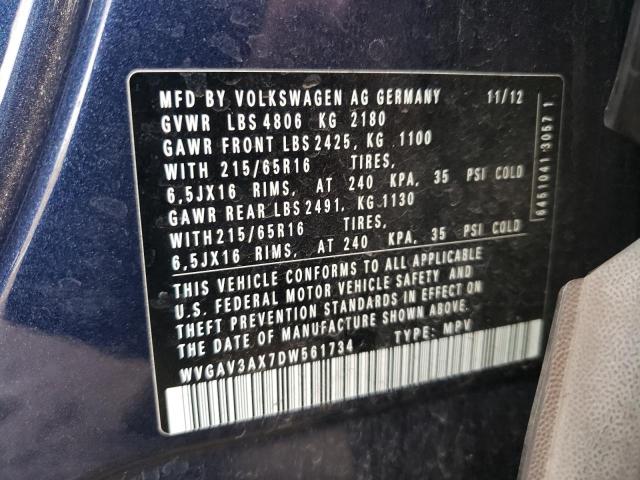 Photo 13 VIN: WVGAV3AX7DW561734 - VOLKSWAGEN TIGUAN 