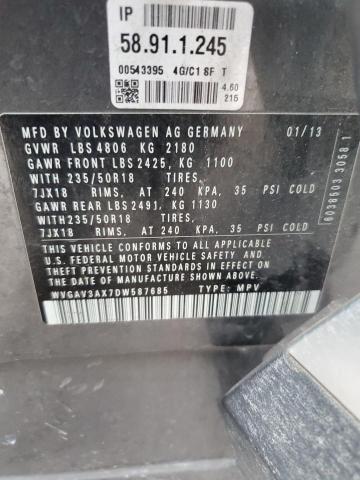 Photo 12 VIN: WVGAV3AX7DW587685 - VOLKSWAGEN TIGUAN S 