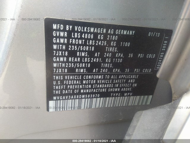 Photo 8 VIN: WVGAV3AX8DW583970 - VOLKSWAGEN TIGUAN 