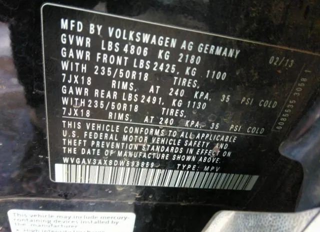 Photo 8 VIN: WVGAV3AX8DW599859 - VOLKSWAGEN TIGUAN 