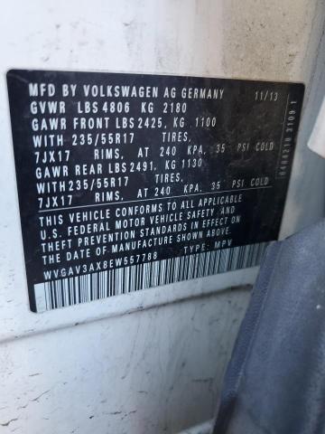 Photo 12 VIN: WVGAV3AX8EW557788 - VOLKSWAGEN TIGUAN S 