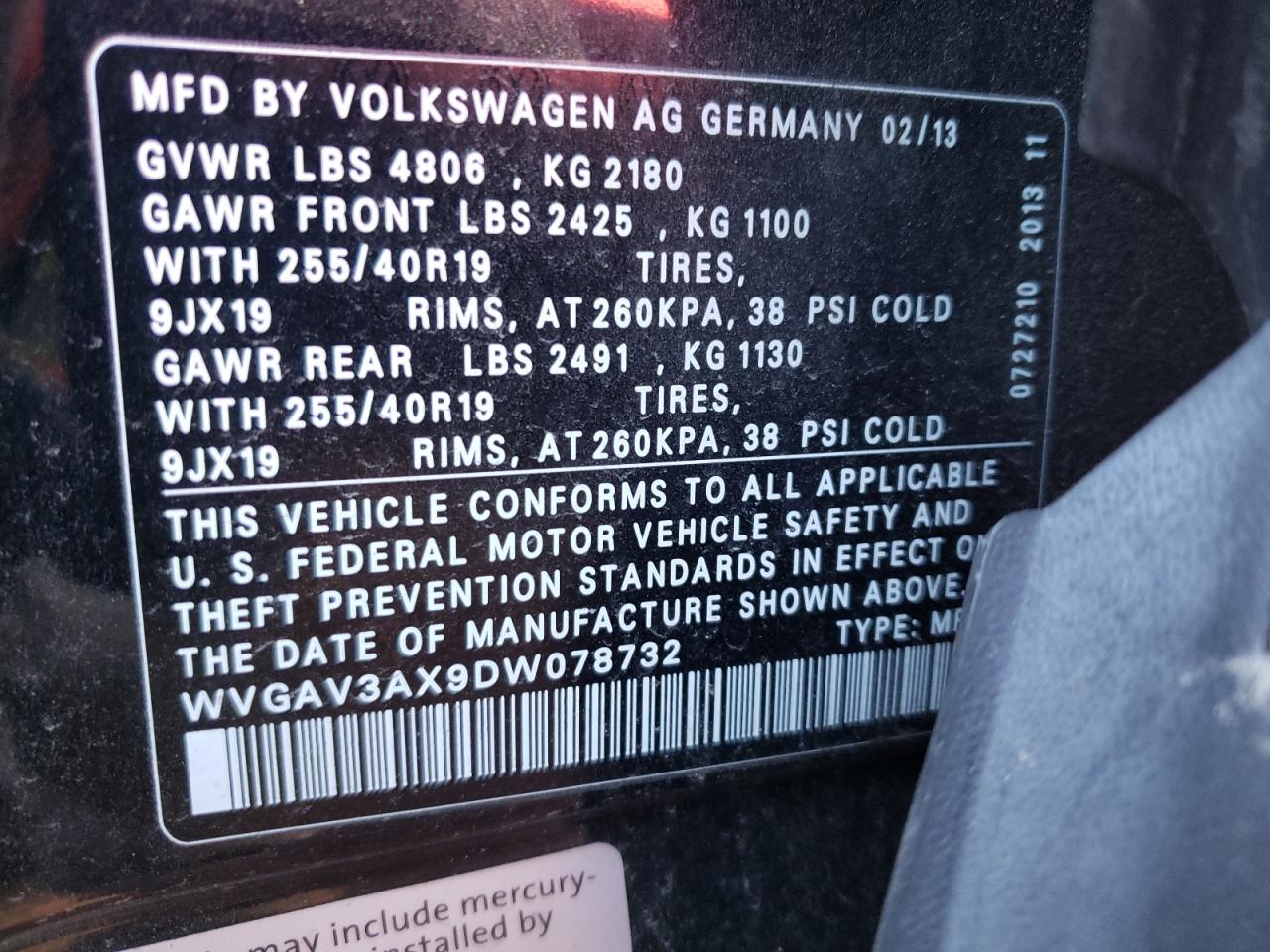 Photo 12 VIN: WVGAV3AX9DW078732 - VOLKSWAGEN TIGUAN 