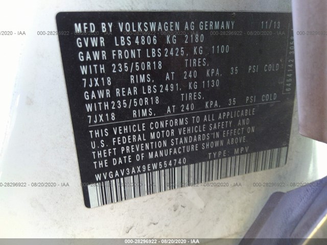 Photo 8 VIN: WVGAV3AX9EW554740 - VOLKSWAGEN TIGUAN 