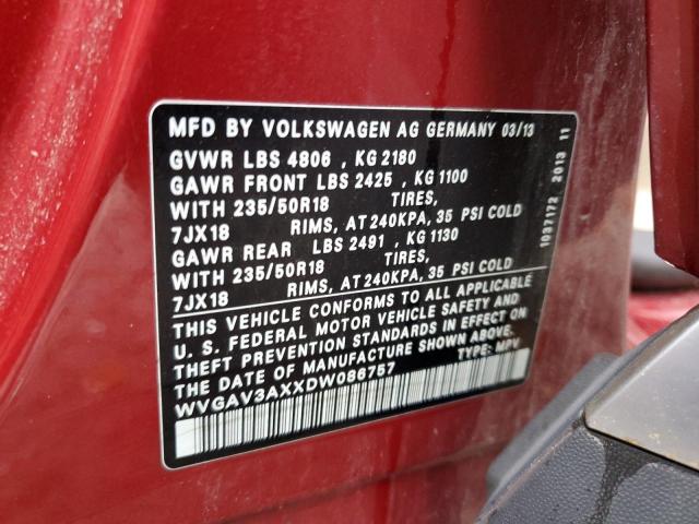 Photo 9 VIN: WVGAV3AXXDW086757 - VOLKSWAGEN TIGUAN S 