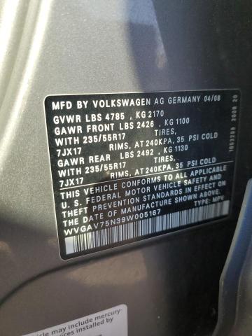 Photo 11 VIN: WVGAV75N39W005167 - VOLKSWAGEN TIGUAN 