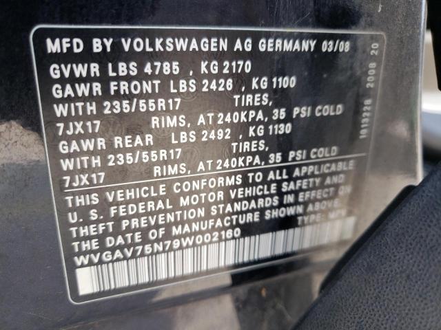 Photo 12 VIN: WVGAV75N79W002160 - VOLKSWAGEN TIGUAN 