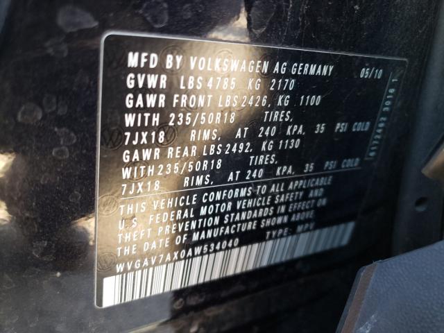 Photo 9 VIN: WVGAV7AX0AW534040 - VOLKSWAGEN TIGUAN S 