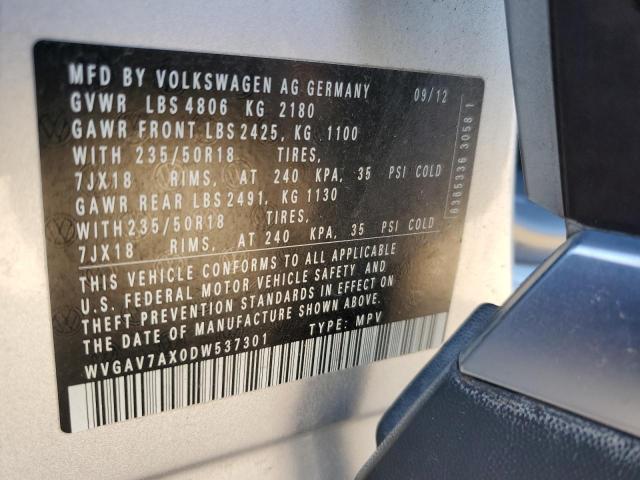 Photo 11 VIN: WVGAV7AX0DW537301 - VOLKSWAGEN TIGUAN 