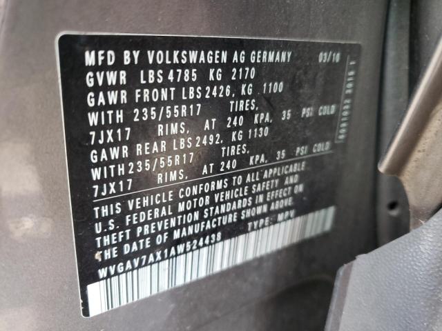 Photo 9 VIN: WVGAV7AX1AW524438 - VOLKSWAGEN TIGUAN 