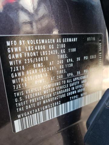 Photo 13 VIN: WVGAV7AX1GW523962 - VOLKSWAGEN TIGUAN S 