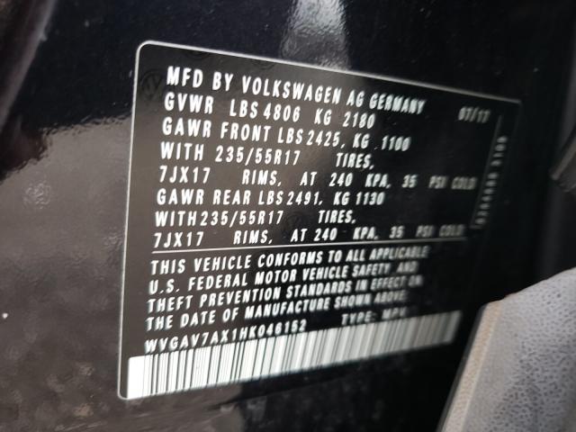 Photo 9 VIN: WVGAV7AX1HK046152 - VOLKSWAGEN TIGUAN S 