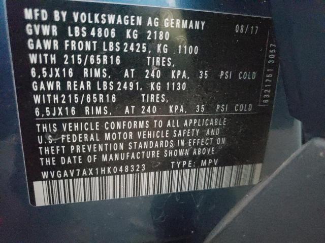 Photo 11 VIN: WVGAV7AX1HK048323 - VOLKSWAGEN TIGUAN S 