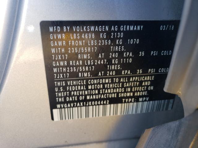 Photo 9 VIN: WVGAV7AX1JK004442 - VOLKSWAGEN TIGUAN LIM 