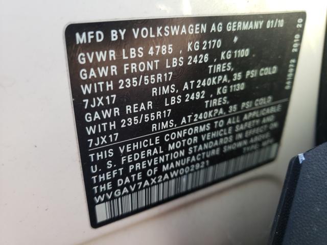 Photo 9 VIN: WVGAV7AX2AW002921 - VOLKSWAGEN TIGUAN 