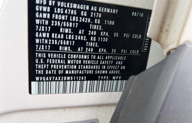 Photo 9 VIN: WVGAV7AX2BW511263 - VOLKSWAGEN TIGUAN S 