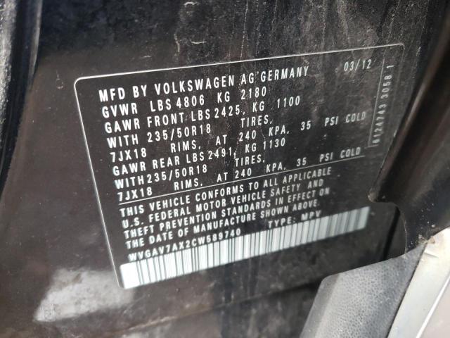 Photo 12 VIN: WVGAV7AX2CW589740 - VOLKSWAGEN TIGUAN S 