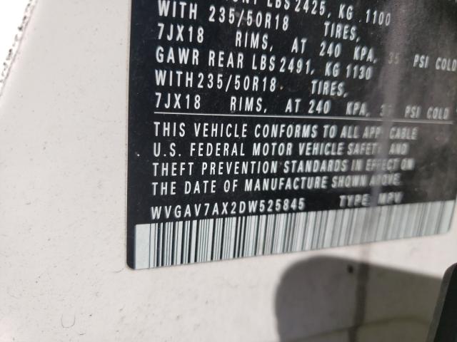 Photo 9 VIN: WVGAV7AX2DW525845 - VOLKSWAGEN TIGUAN S 