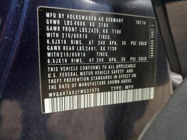 Photo 11 VIN: WVGAV7AX2FW537979 - VOLKSWAGEN TIGUAN 