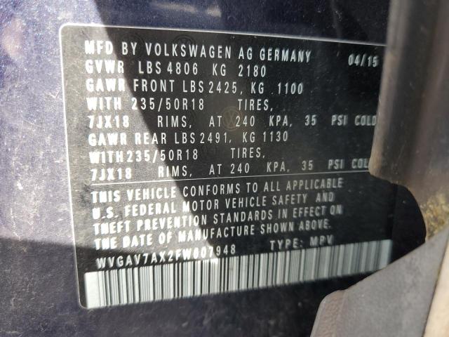 Photo 12 VIN: WVGAV7AX2FW607948 - VOLKSWAGEN TIGUAN 