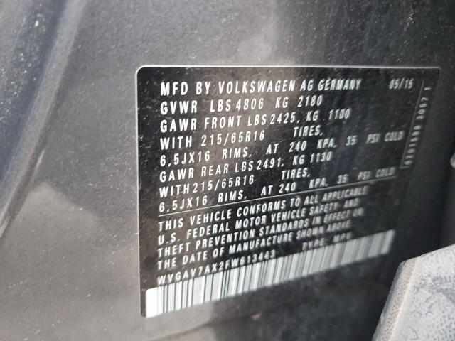 Photo 12 VIN: WVGAV7AX2FW613443 - VOLKSWAGEN TIGUAN 