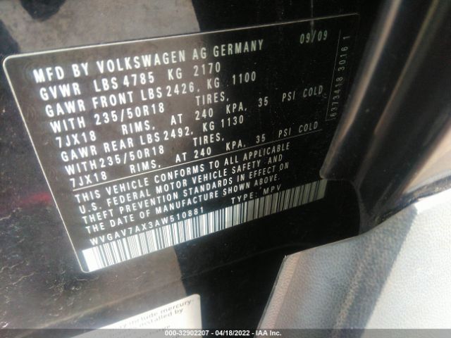 Photo 8 VIN: WVGAV7AX3AW510881 - VOLKSWAGEN TIGUAN 