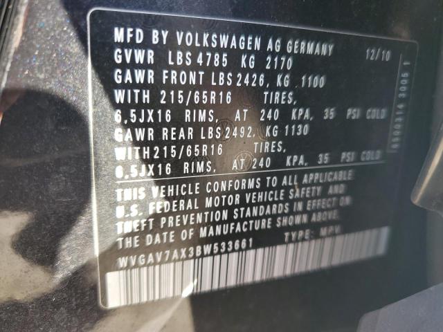 Photo 13 VIN: WVGAV7AX3BW533661 - VOLKSWAGEN TIGUAN S 