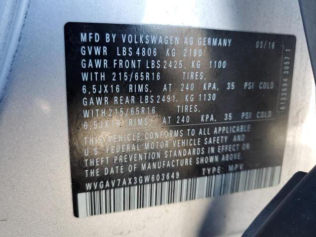 Photo 12 VIN: WVGAV7AX3GW603649 - VOLKSWAGEN TIGUAN 