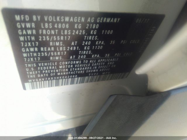 Photo 8 VIN: WVGAV7AX3HK042068 - VOLKSWAGEN TIGUAN 