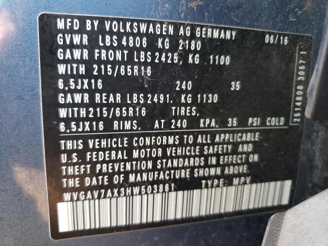 Photo 12 VIN: WVGAV7AX3HW503861 - VOLKSWAGEN TIGUAN 