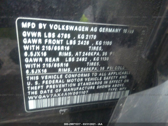 Photo 8 VIN: WVGAV7AX4AW001107 - VOLKSWAGEN TIGUAN 