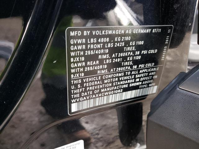 Photo 12 VIN: WVGAV7AX4CW001062 - VOLKSWAGEN TIGUAN S 