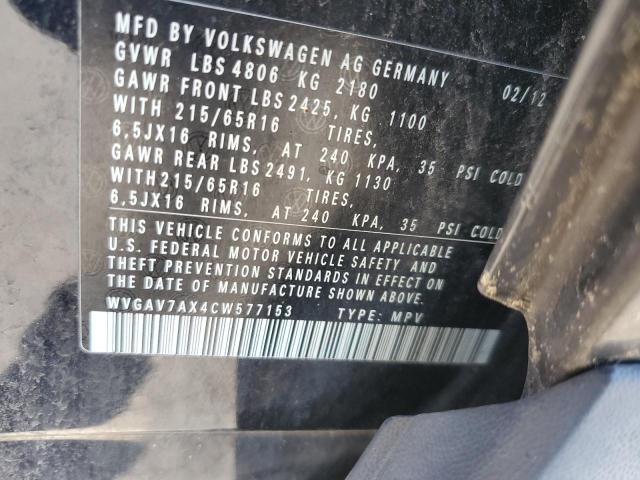 Photo 11 VIN: WVGAV7AX4CW577153 - VOLKSWAGEN TIGUAN 