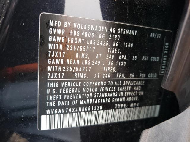 Photo 9 VIN: WVGAV7AX4HK051328 - VOLKSWAGEN TIGUAN 