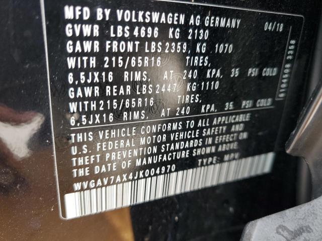 Photo 12 VIN: WVGAV7AX4JK004970 - VOLKSWAGEN TIGUAN 