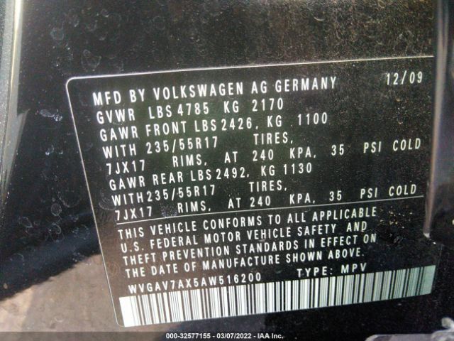 Photo 8 VIN: WVGAV7AX5AW516200 - VOLKSWAGEN TIGUAN 