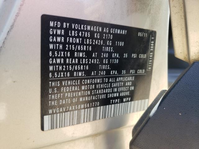 Photo 9 VIN: WVGAV7AX5BW561770 - VOLKSWAGEN TIGUAN 