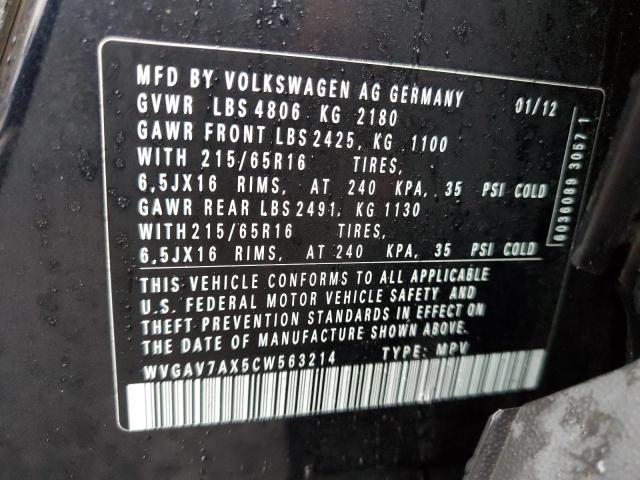 Photo 9 VIN: WVGAV7AX5CW563214 - VOLKSWAGEN TIGUAN 