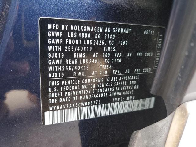 Photo 12 VIN: WVGAV7AX5CW606773 - VOLKSWAGEN TIGUAN 