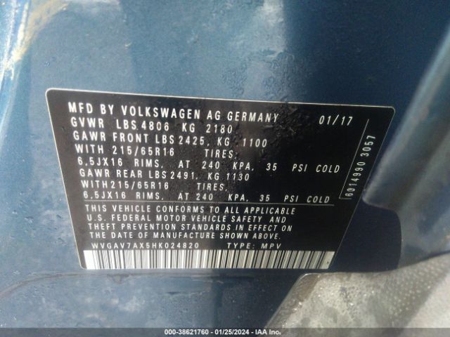 Photo 8 VIN: WVGAV7AX5HK024820 - VOLKSWAGEN TIGUAN 