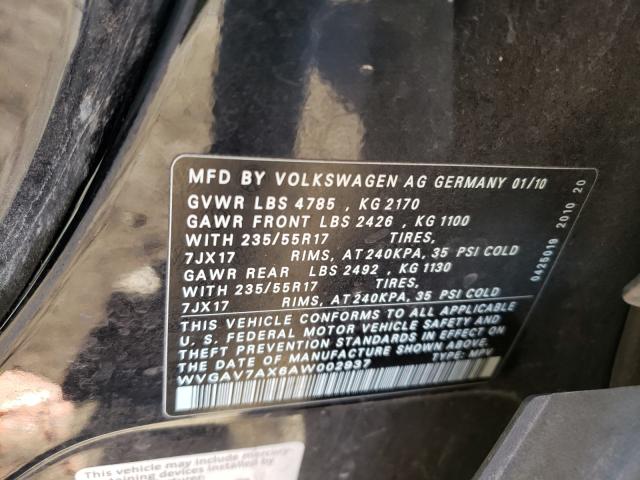 Photo 9 VIN: WVGAV7AX6AW002937 - VOLKSWAGEN TIGUAN 