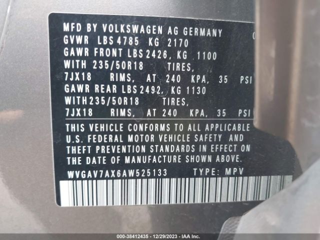 Photo 8 VIN: WVGAV7AX6AW525133 - VOLKSWAGEN TIGUAN 