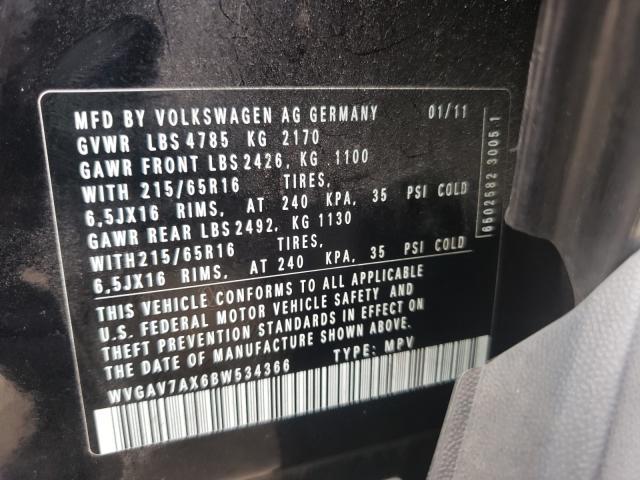 Photo 9 VIN: WVGAV7AX6BW534366 - VOLKSWAGEN TIGUAN S 