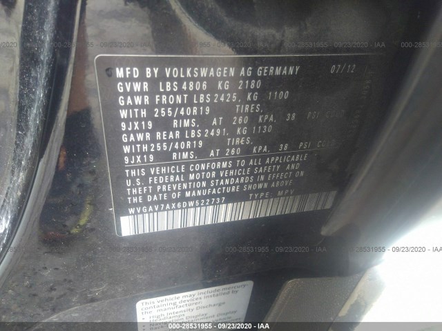 Photo 8 VIN: WVGAV7AX6DW522737 - VOLKSWAGEN TIGUAN 