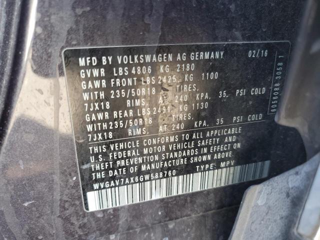 Photo 12 VIN: WVGAV7AX6GW588760 - VOLKSWAGEN TIGUAN S 