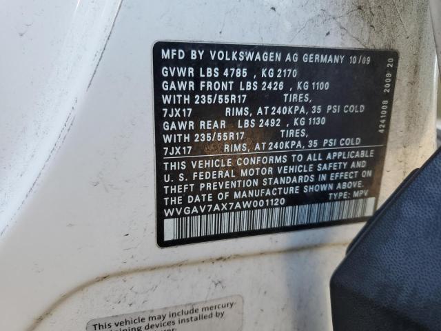 Photo 12 VIN: WVGAV7AX7AW001120 - VOLKSWAGEN TIGUAN S 